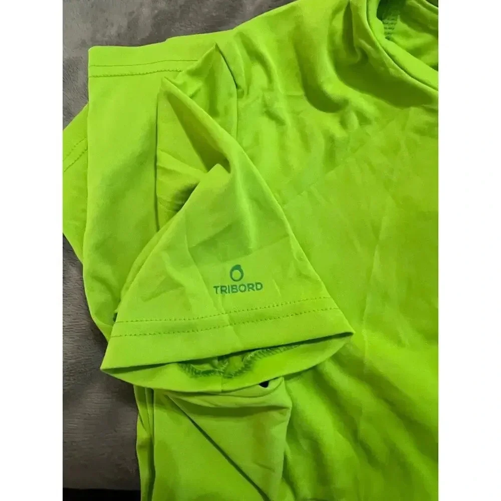 NWOT Tribord Decathlon Lime Neon Green Short Sleeve Teen‎ Athletic Shirt SZ 14